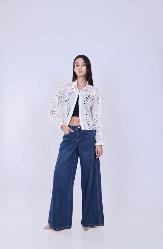 LASER-CUT BOXY FIT SHIRT