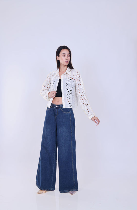 LASER-CUT BOXY FIT SHIRT