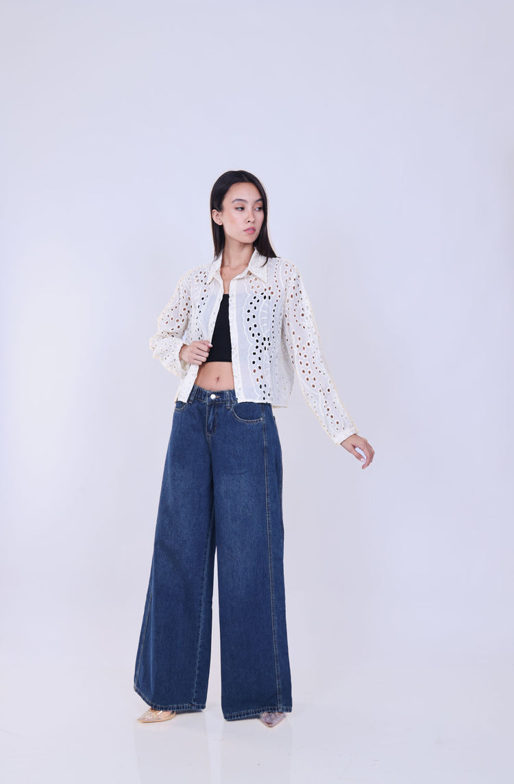 LASER-CUT BOXY FIT SHIRT