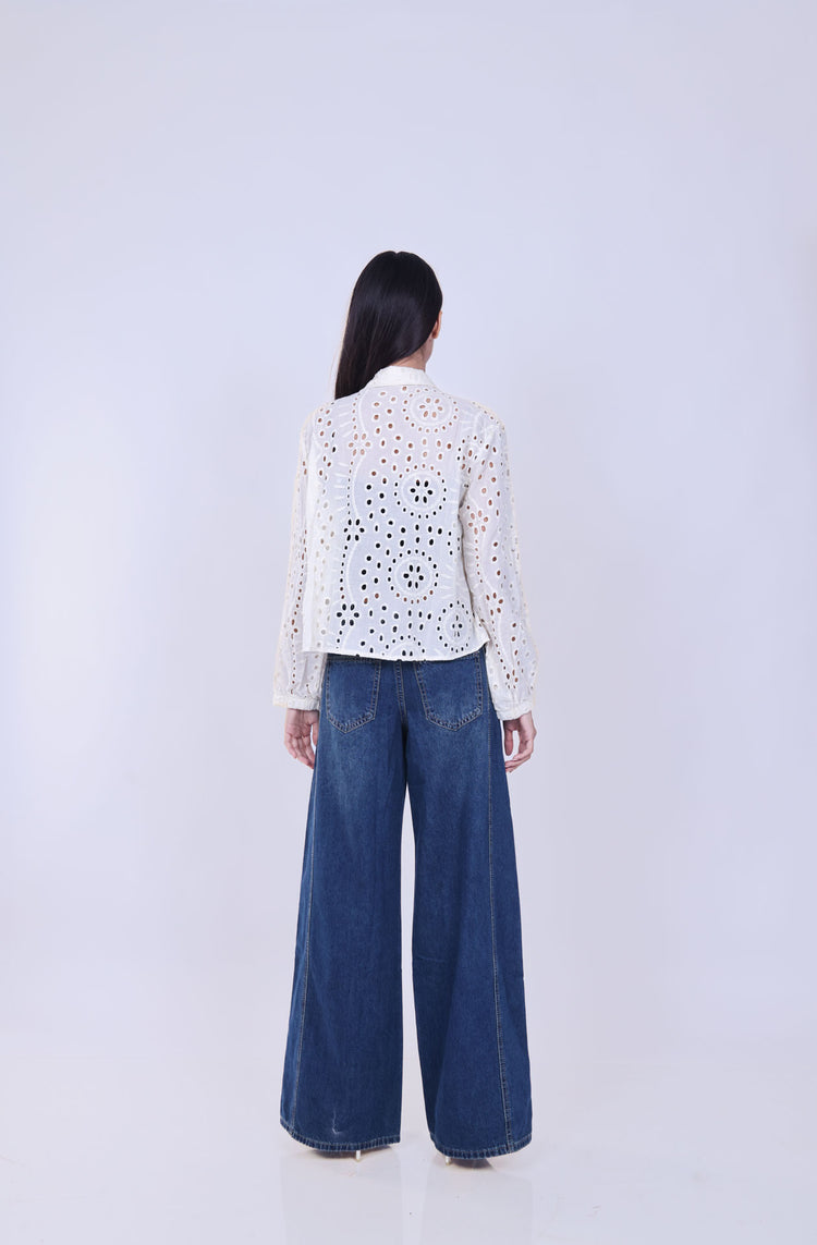 LASER-CUT BOXY FIT SHIRT
