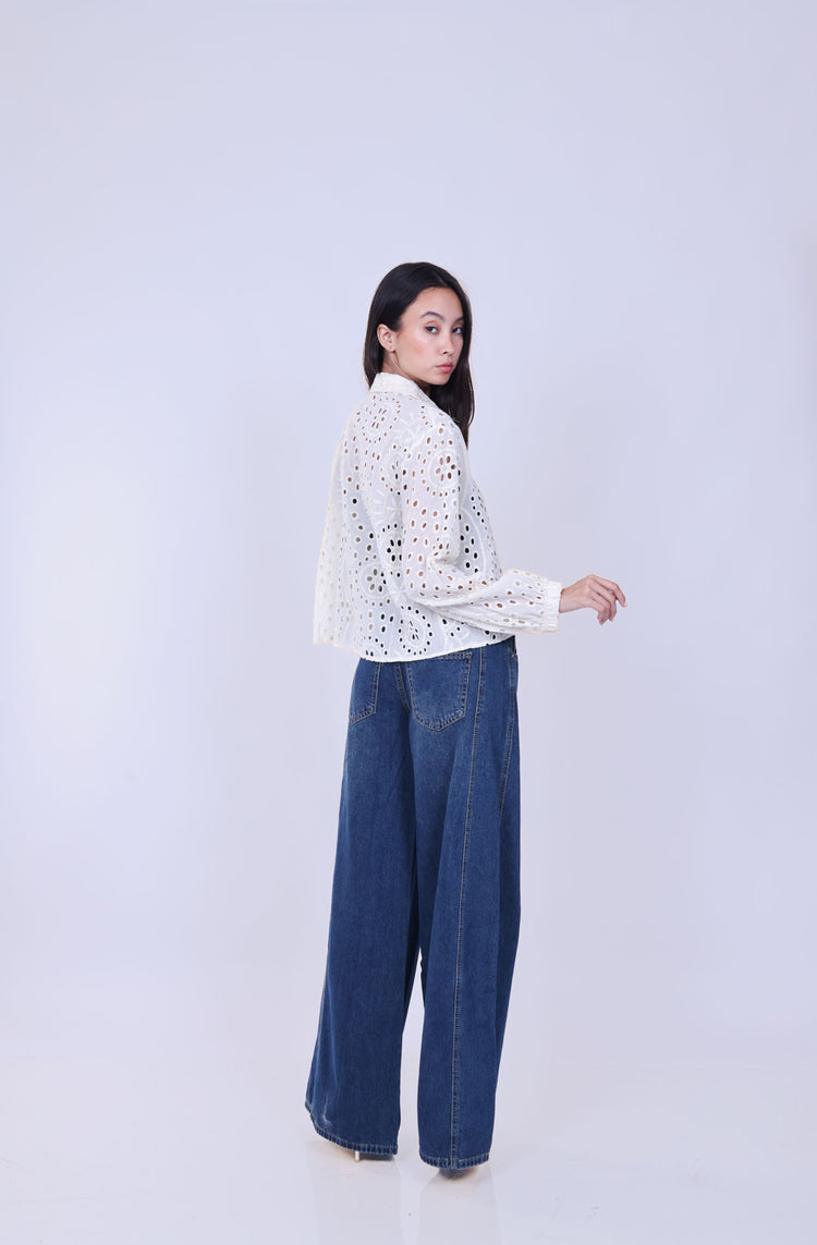 LASER-CUT BOXY FIT SHIRT