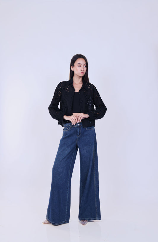 LASER-CUT BOXY FIT SHIRT