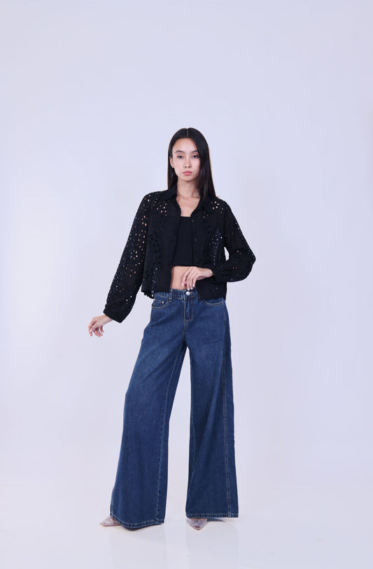 LASER-CUT BOXY FIT SHIRT