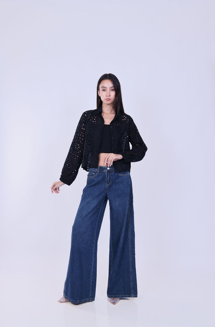 LASER-CUT BOXY FIT SHIRT