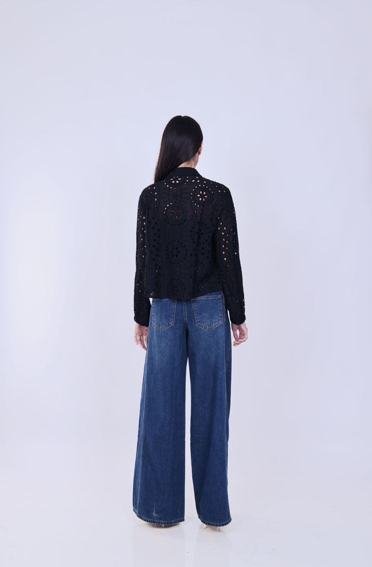 LASER-CUT BOXY FIT SHIRT