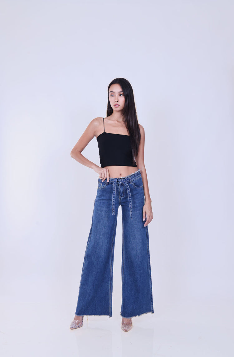 ULTRA WIDE-LEG JEANS WITH RAW HEM