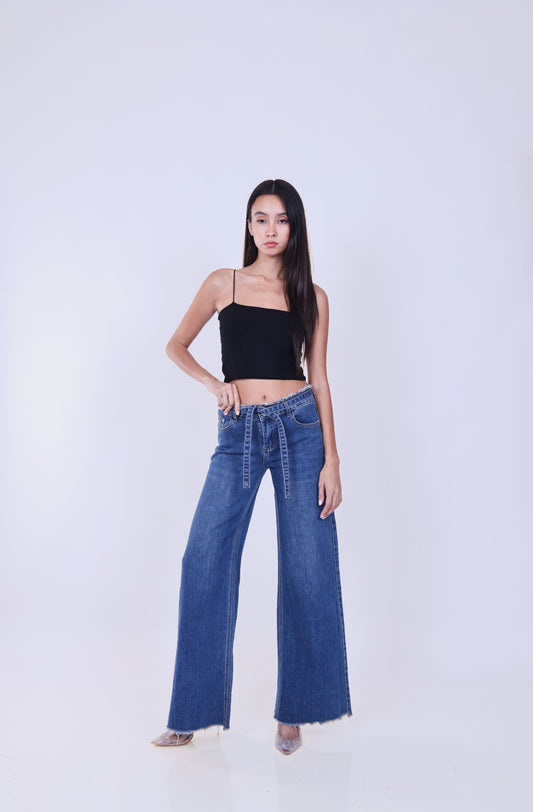 ULTRA WIDE-LEG JEANS WITH RAW HEM
