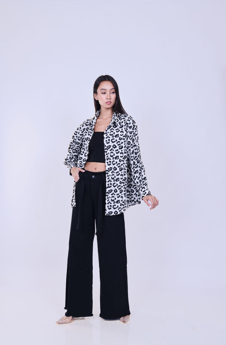 LEOPARD PRINT OVERSIZED SHIRT