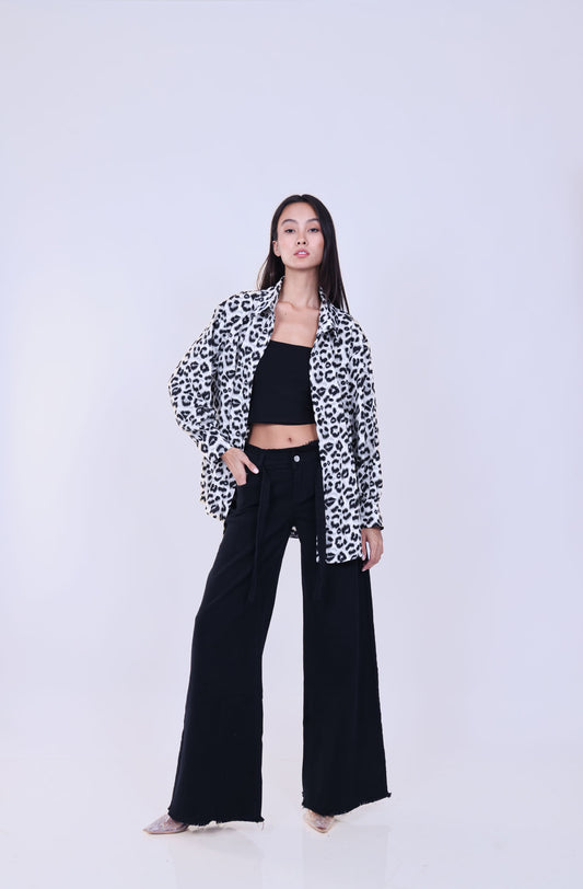 LEOPARD PRINT OVERSIZED SHIRT