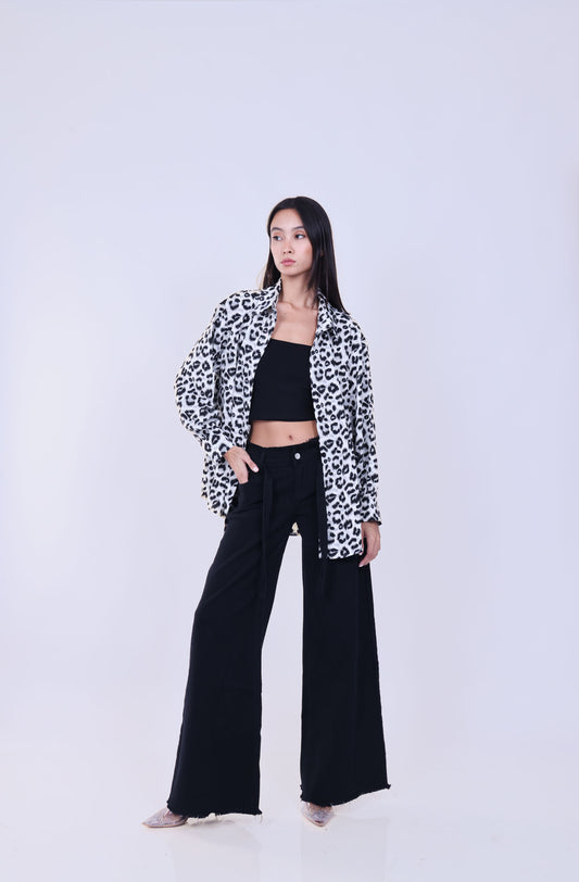 LEOPARD PRINT OVERSIZED SHIRT