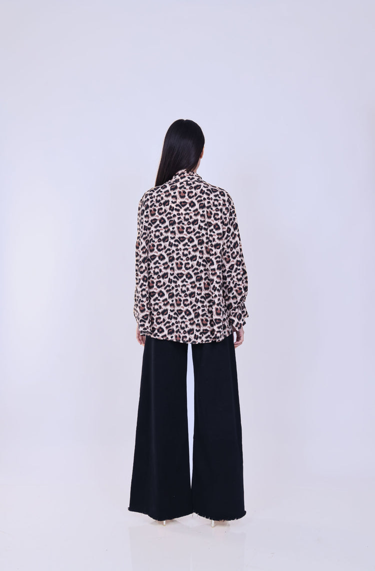 LEOPARD PRINT OVERSIZED SHIRT