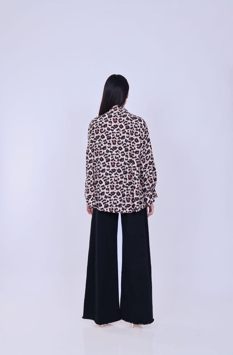 LEOPARD PRINT OVERSIZED SHIRT