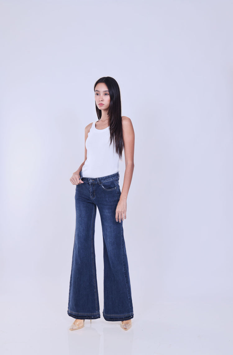 DARK WASH SLIM FLARE JEANS