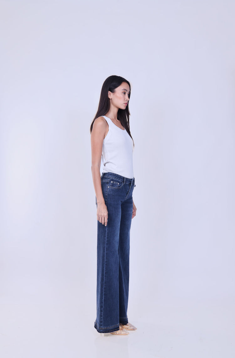 DARK WASH SLIM FLARE JEANS