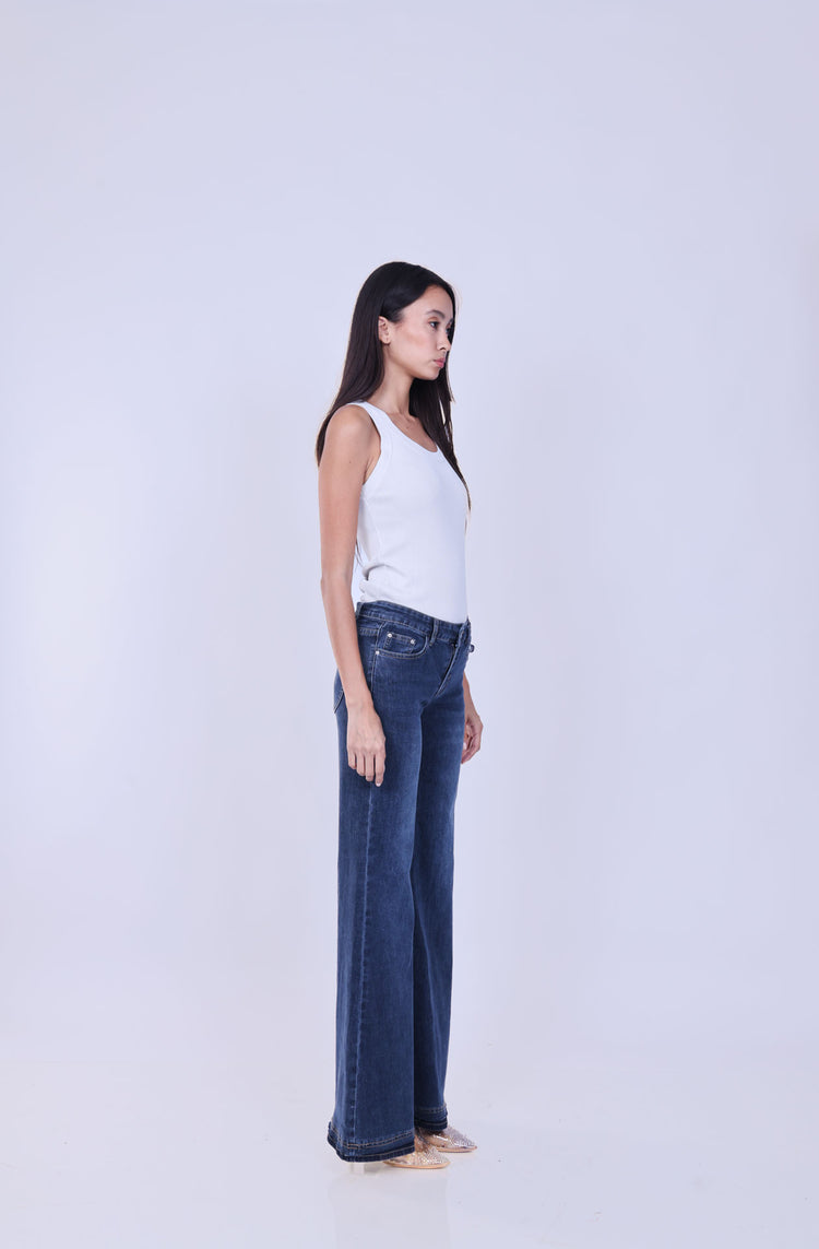 DARK WASH SLIM FLARE JEANS