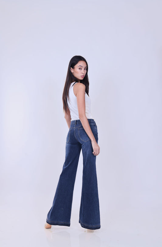 DARK WASH SLIM FLARE JEANS