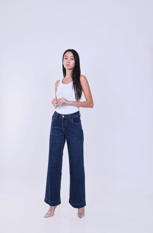 HIGH RISE FLARED DENIM