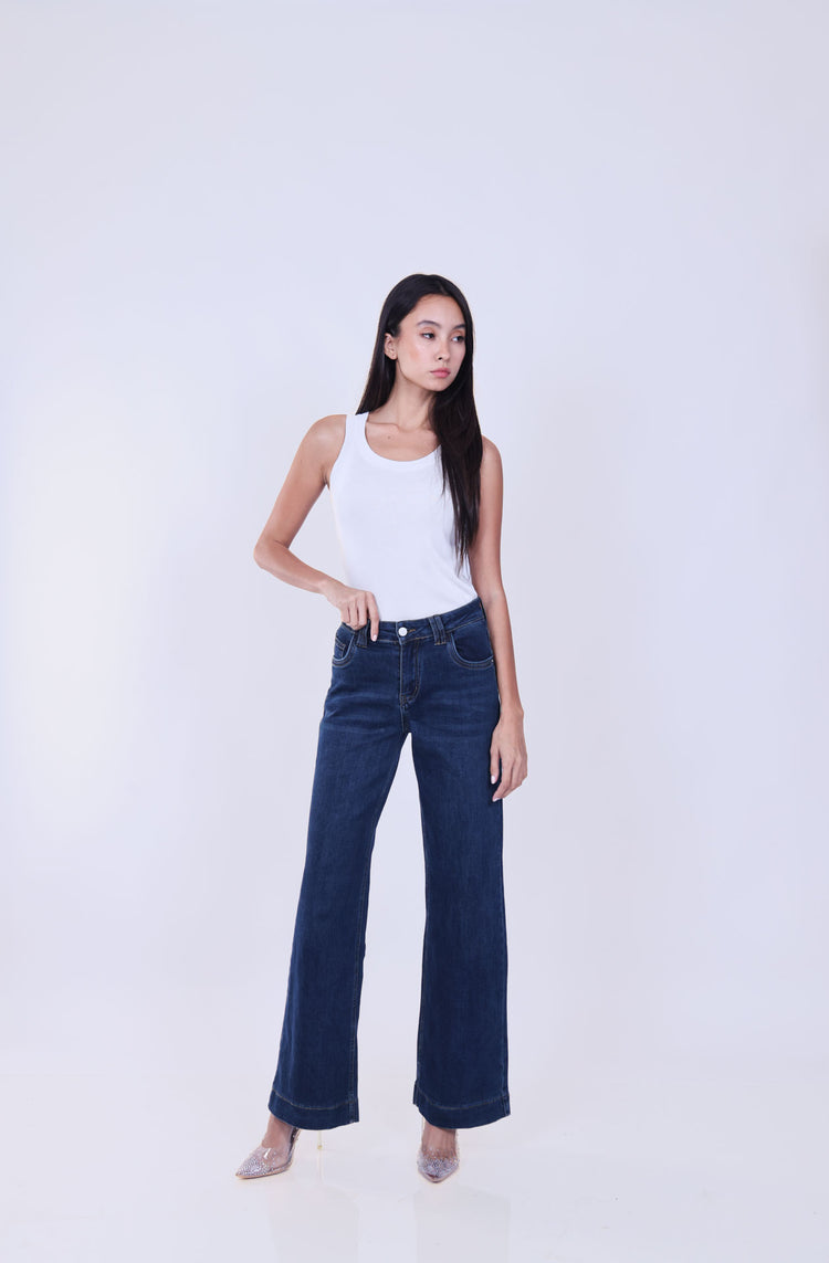 HIGH RISE FLARED DENIM