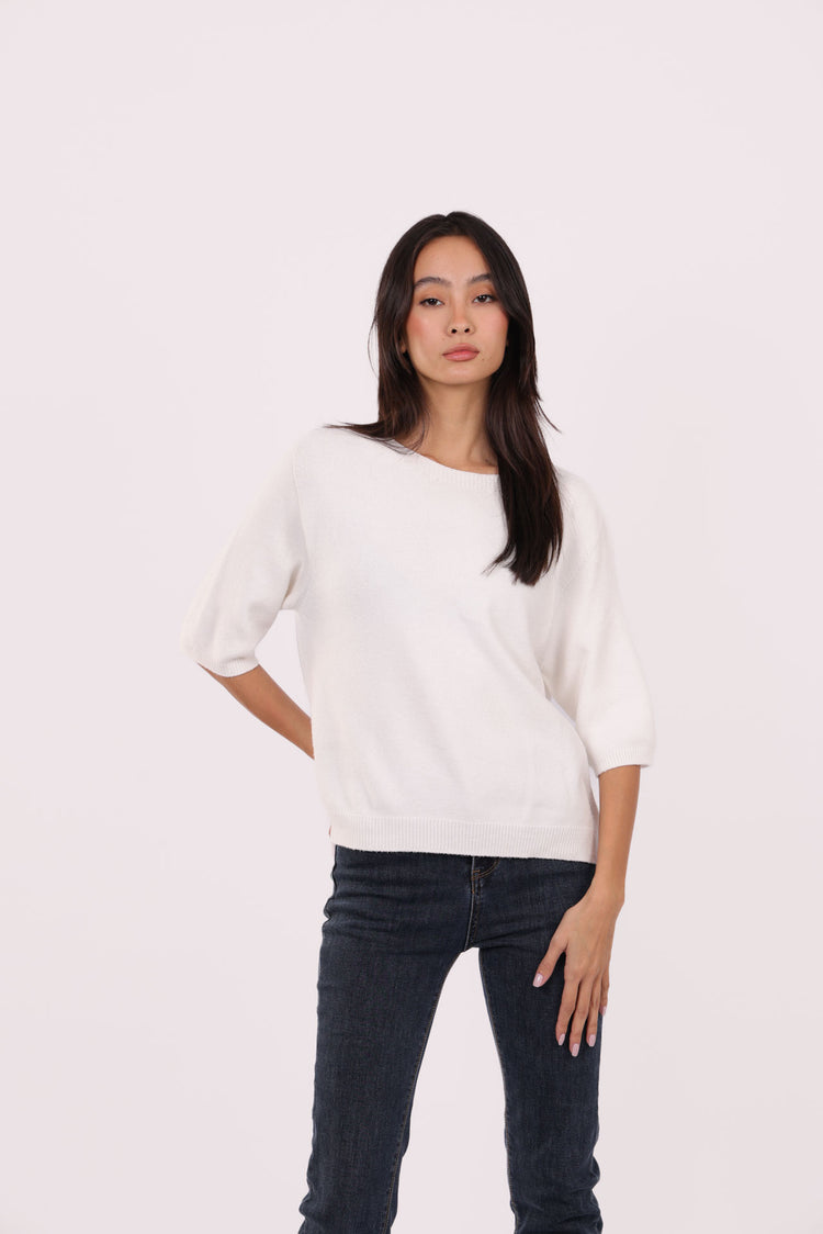 RELAXED HALF-SLEEVE KNIT
