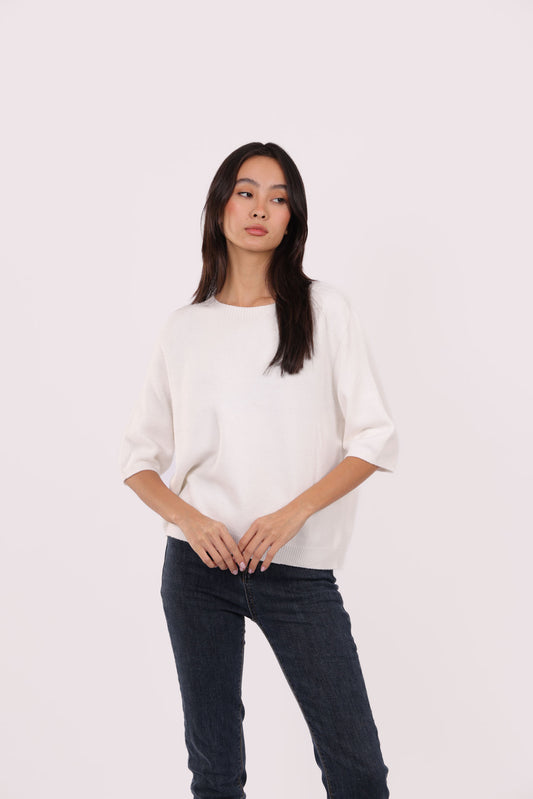 RELAXED HALF-SLEEVE KNIT