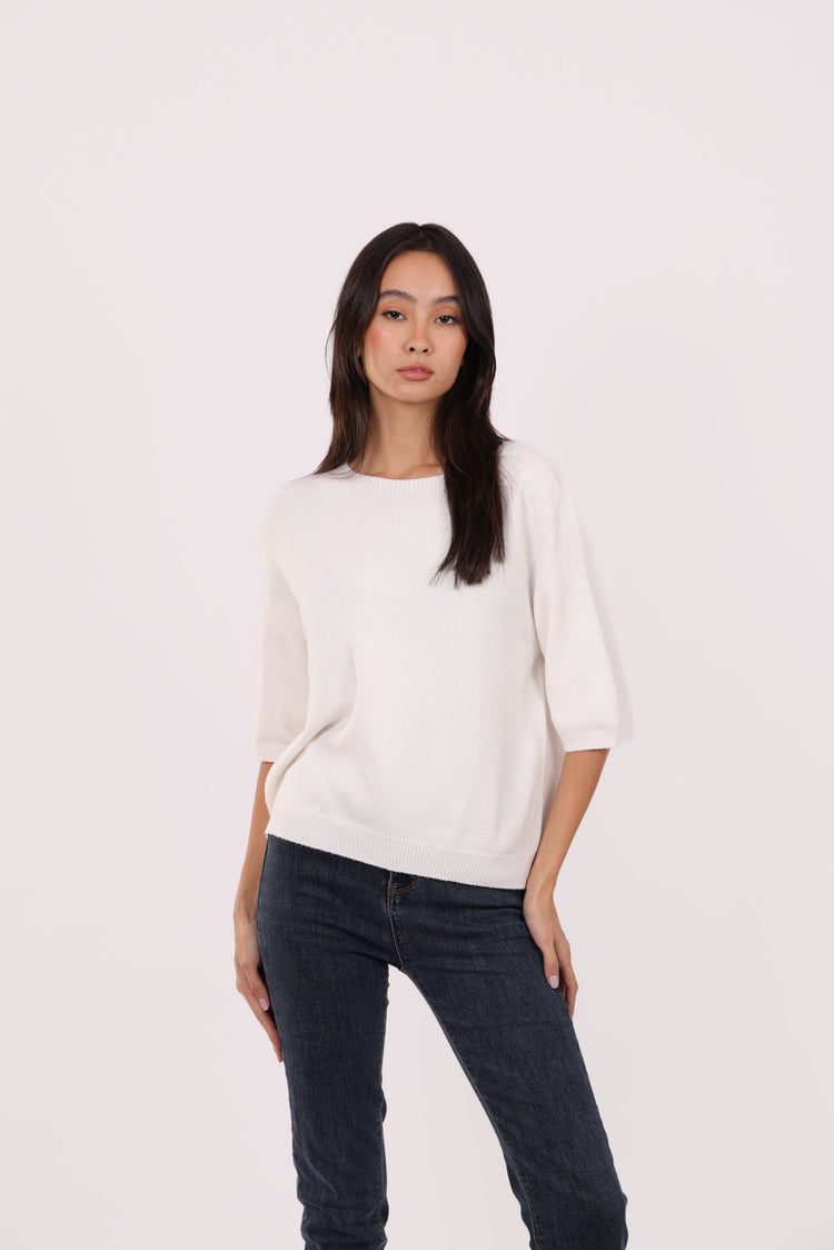 RELAXED HALF-SLEEVE KNIT