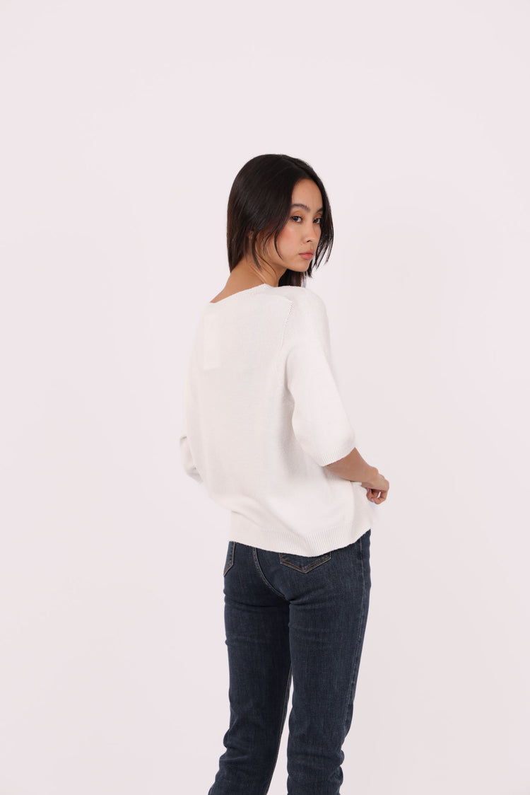 RELAXED HALF-SLEEVE KNIT