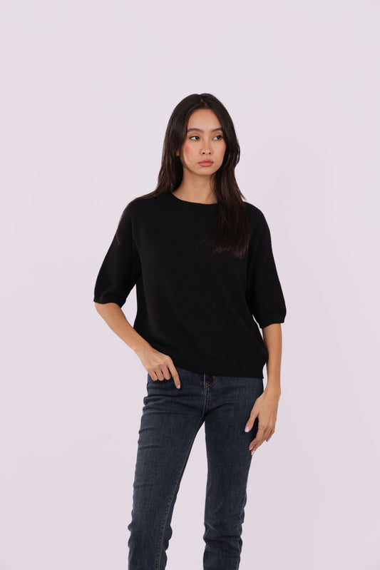 RELAXED HALF-SLEEVE KNIT