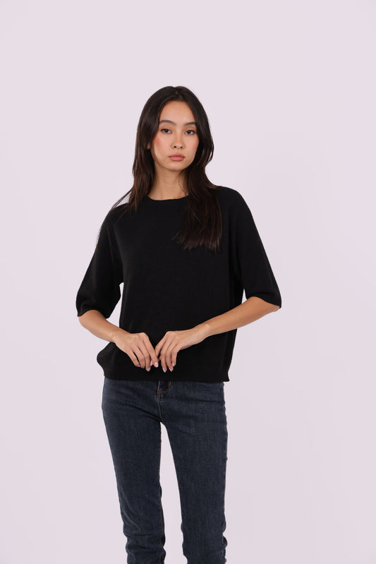 RELAXED HALF-SLEEVE KNIT