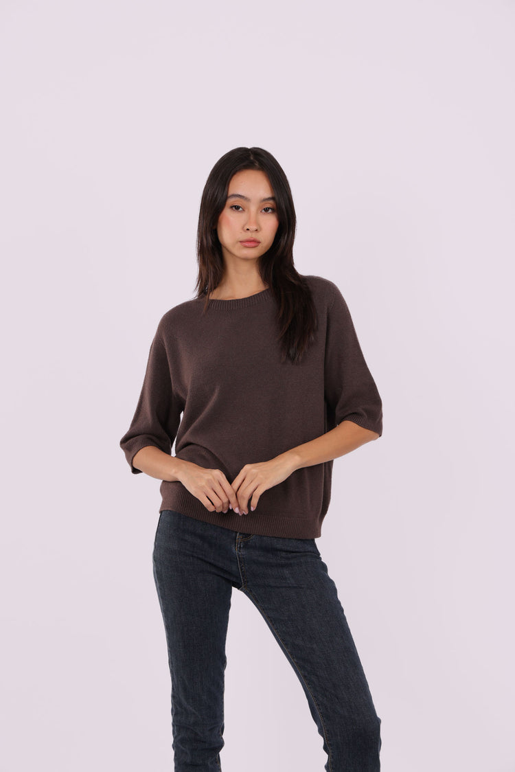 RELAXED HALF-SLEEVE KNIT