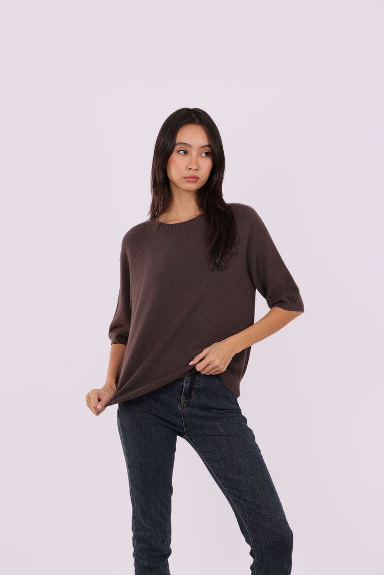 RELAXED HALF-SLEEVE KNIT