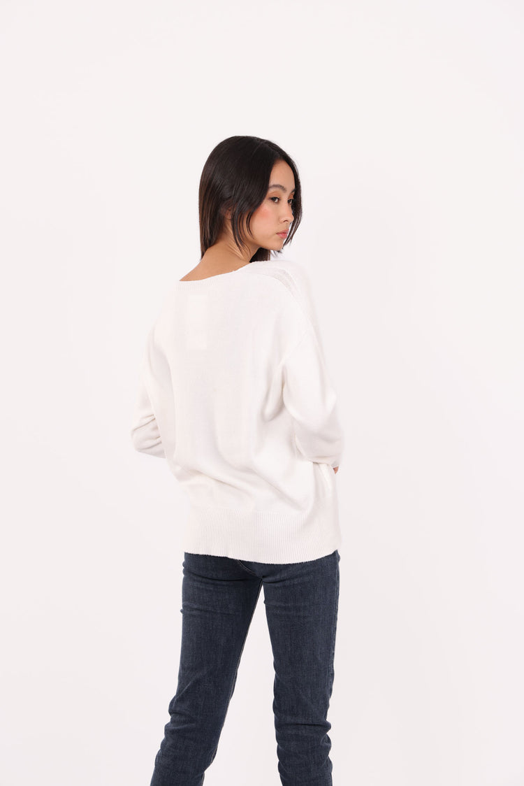 V-NECK RELAXED POCKET KNIT