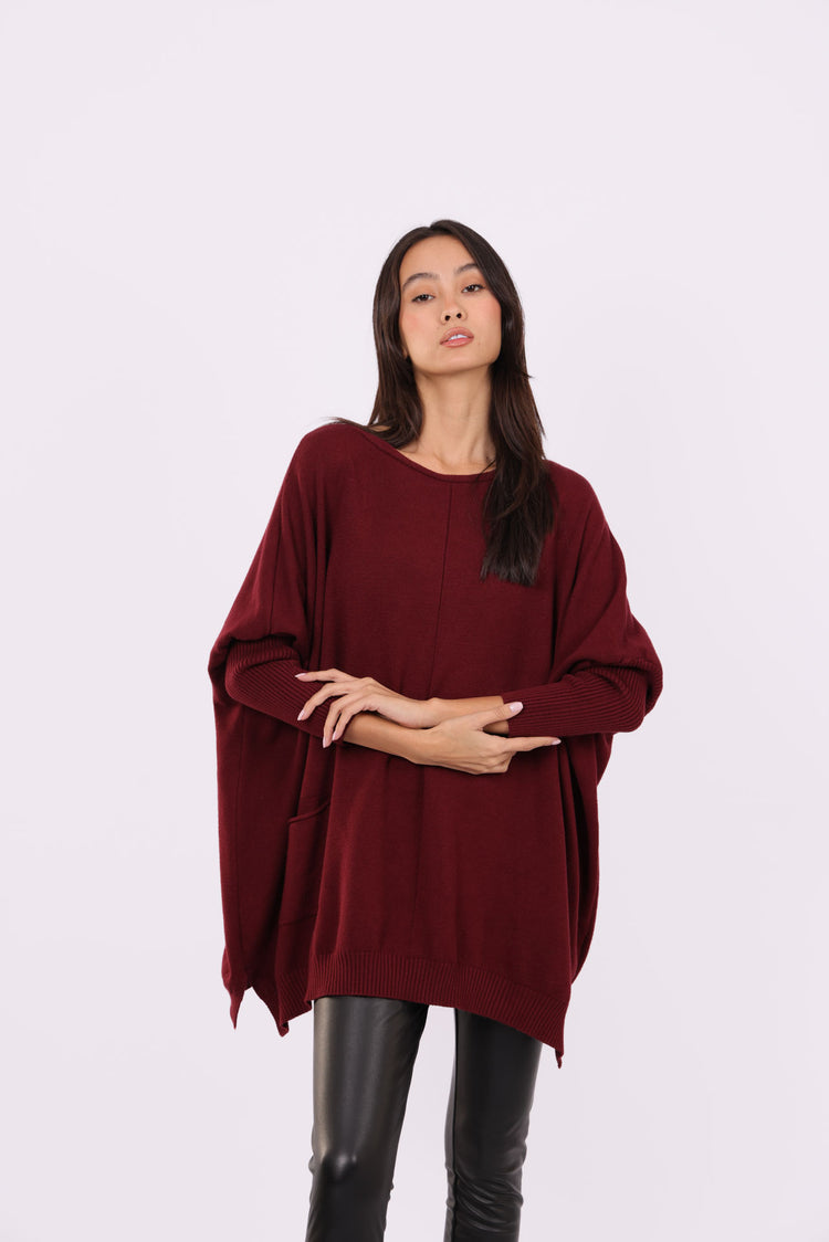 ASYMMETRICAL RELAXED KNIT WITH SIDE POCKET