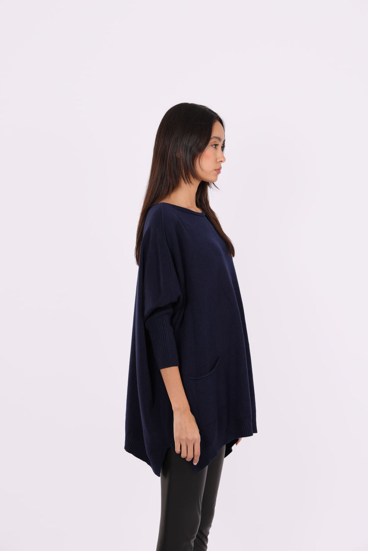 ASYMMETRICAL RELAXED KNIT WITH SIDE POCKET