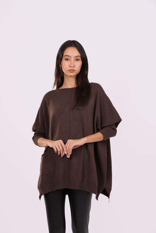ASYMMETRICAL RELAXED KNIT WITH SIDE POCKET