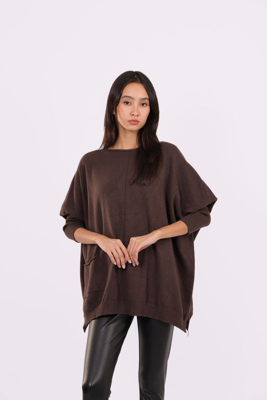 ASYMMETRICAL RELAXED KNIT WITH SIDE POCKET