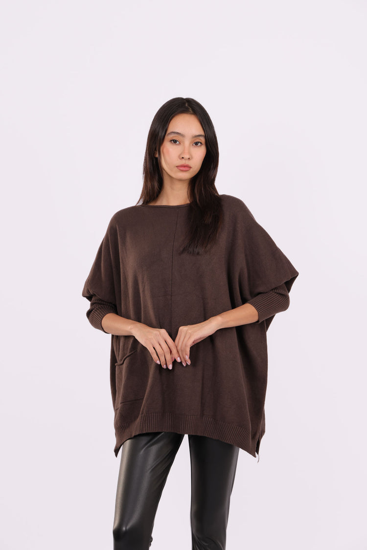 ASYMMETRICAL RELAXED KNIT WITH SIDE POCKET