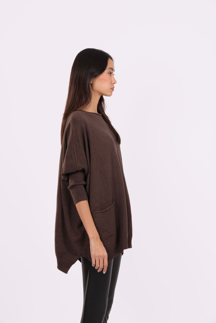 ASYMMETRICAL RELAXED KNIT WITH SIDE POCKET