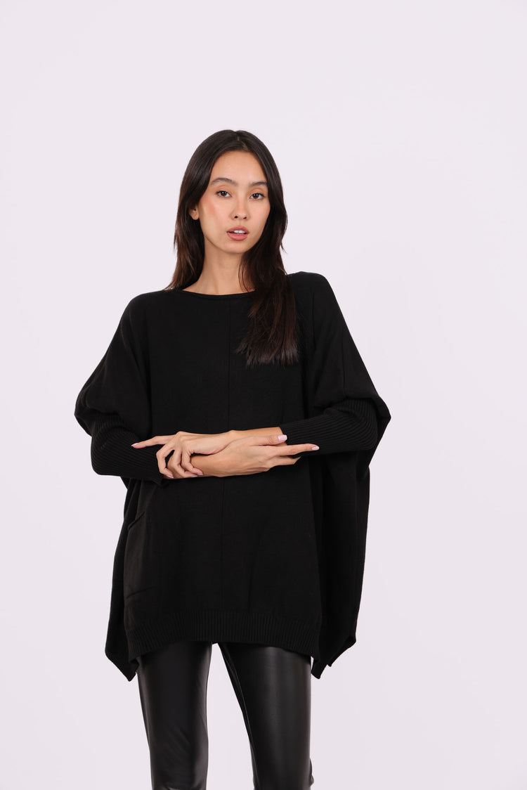 ASYMMETRICAL RELAXED KNIT WITH SIDE POCKET