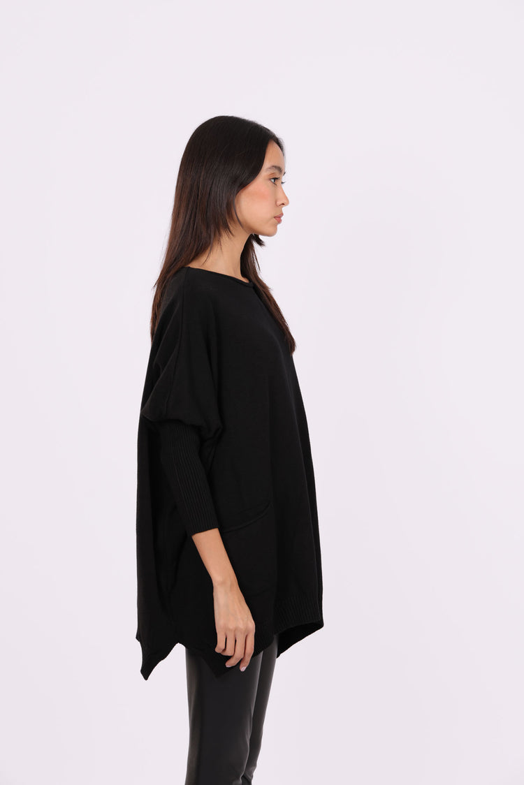 ASYMMETRICAL RELAXED KNIT WITH SIDE POCKET