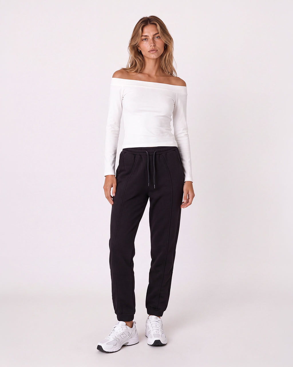 WIDE LEG JOGGER PANTS WITH ELASTIC WAIST AND DRAWSTRING
