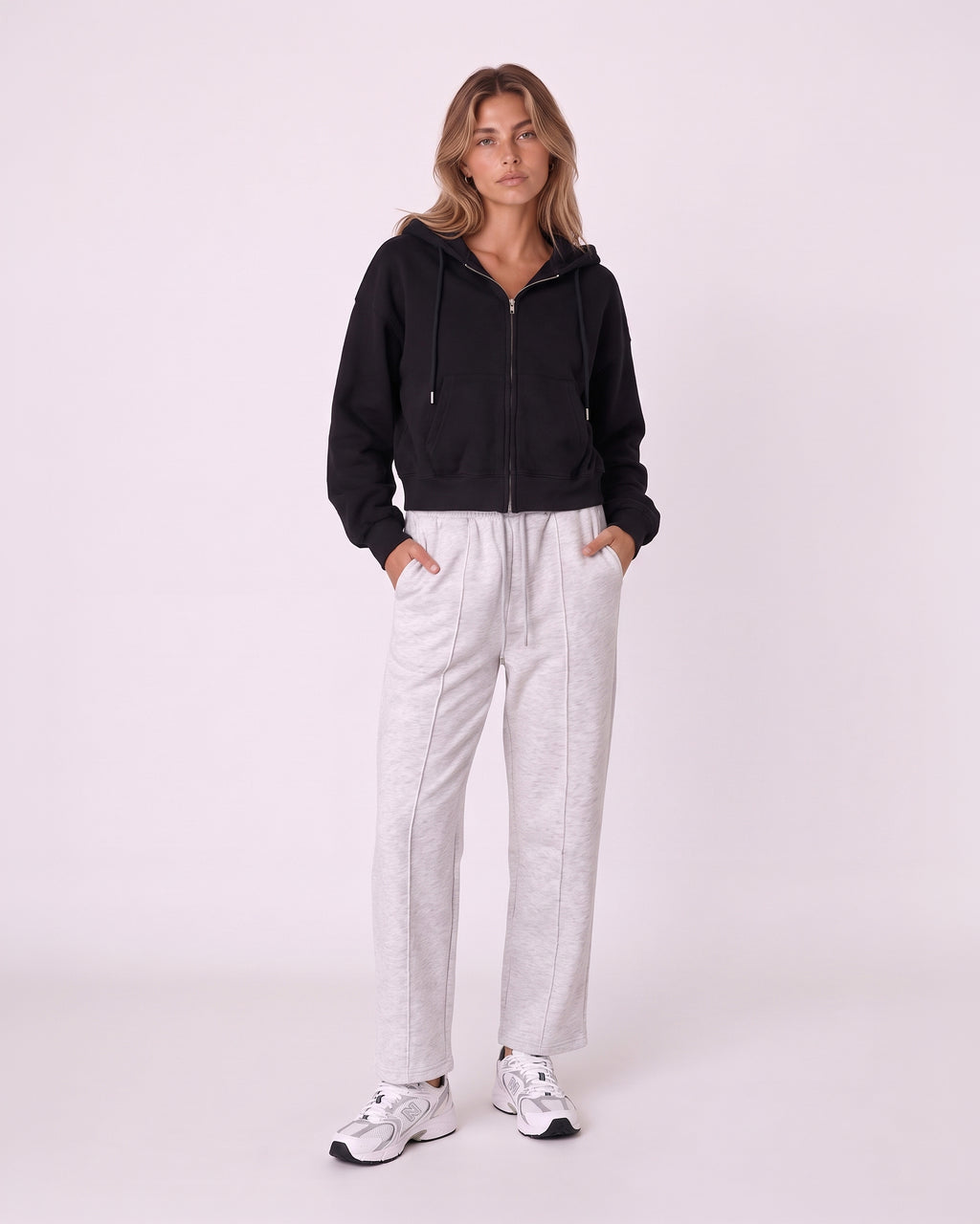 CROPPED ZIP-UP HOODIE