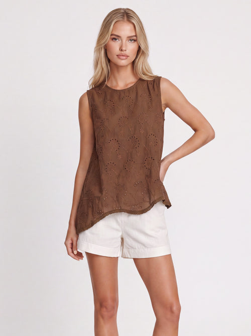 BRODERIE ASYMMETRIC TOP