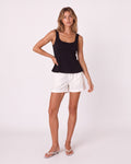 SCOOP-NECK PEPLUM TOP