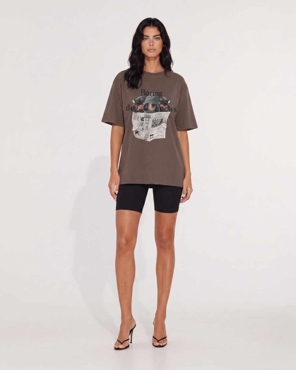 BORING DOG NEWS OVERSIZED T-SHIRT BLACK