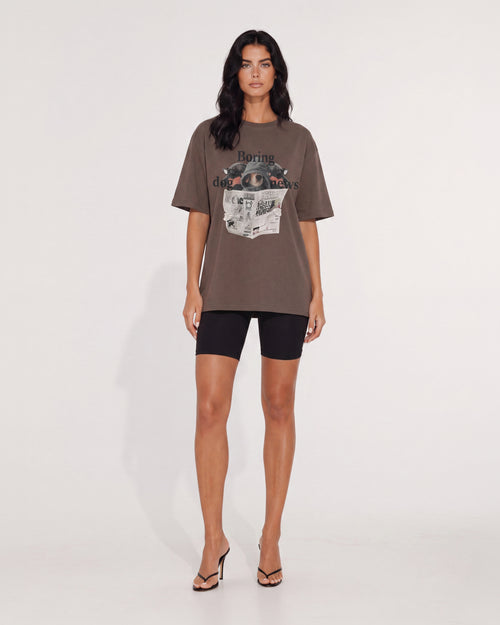 BORING DOG NEWS OVERSIZED T-SHIRT BLACK