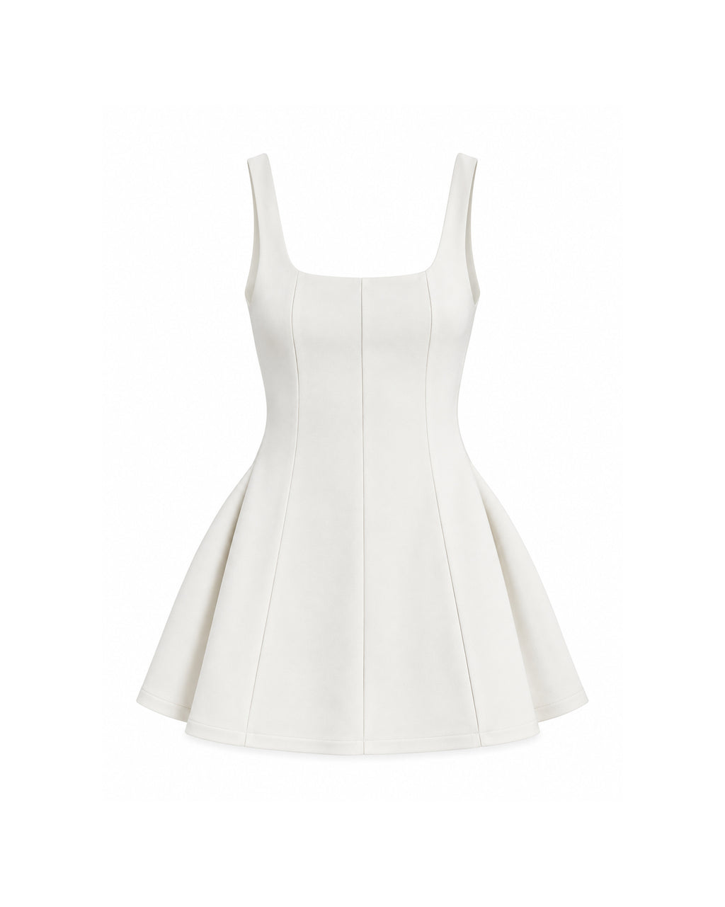SCULPTED FLARE MINI DRESS