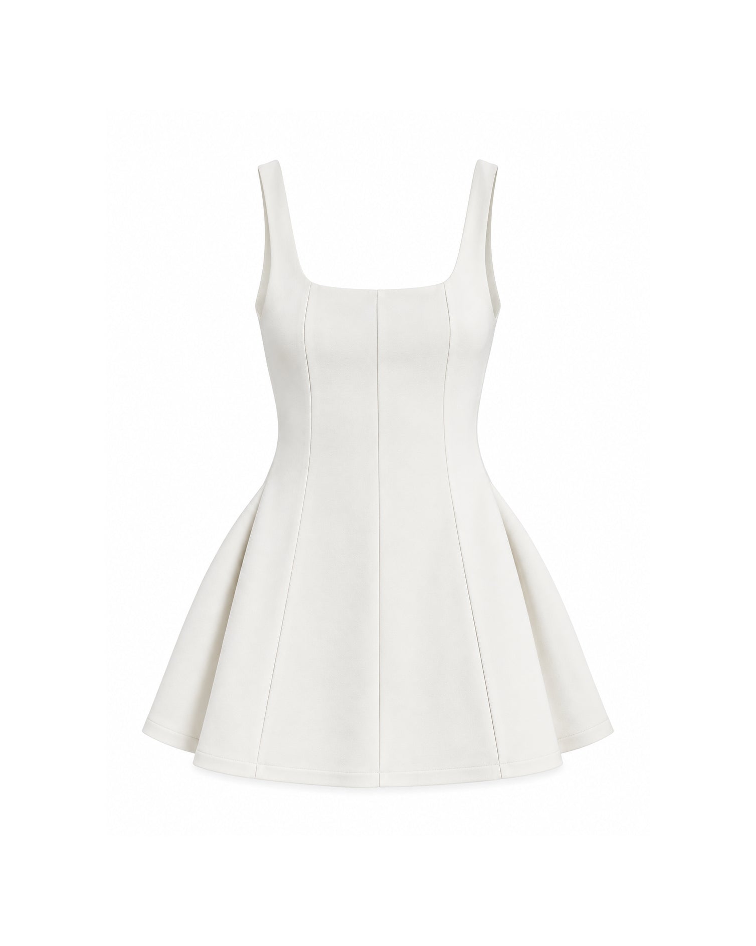 SCULPTED FLARE MINI DRESS