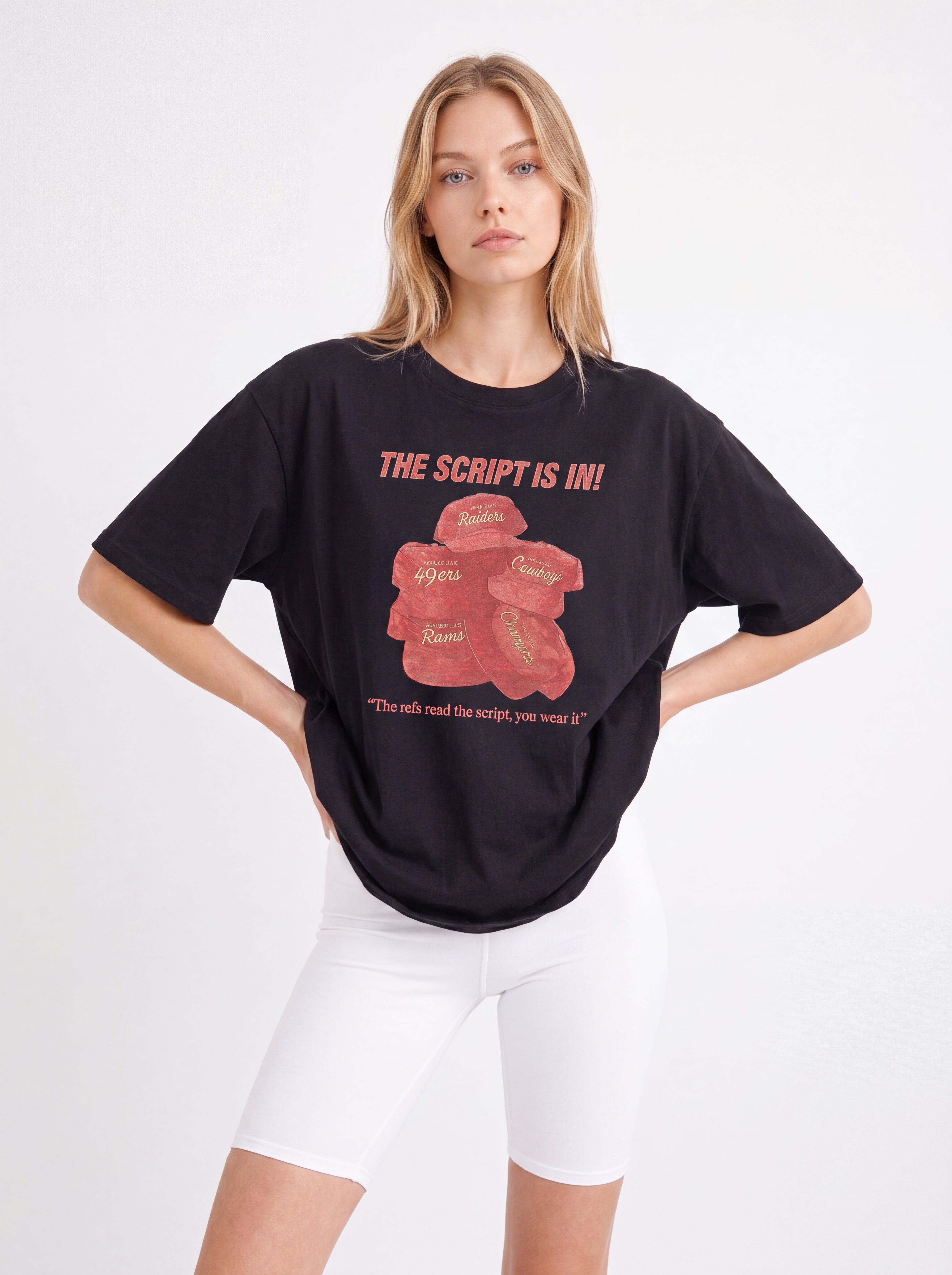 THE SCRIPT IS IN! OVERSIZED GRAPHIC T-SHIRT