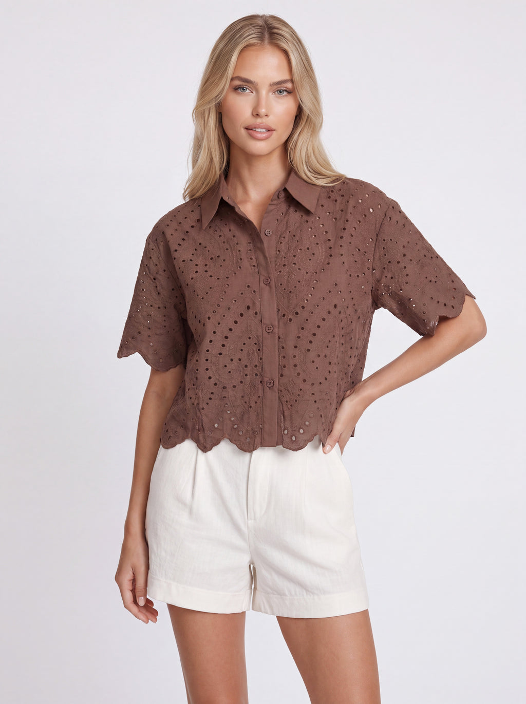 BRODERIE SCALLOP SHIRT