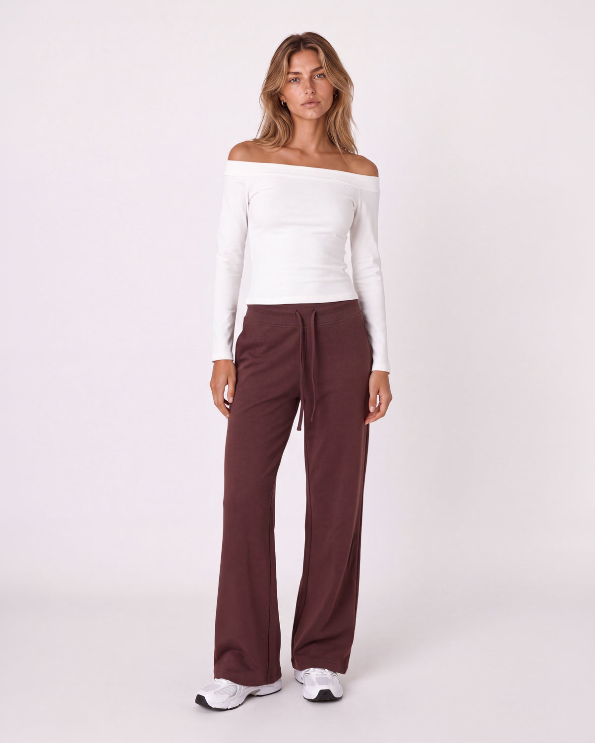 HIGH-WAIST DRAWSTRING WIDE-LEG SWEATPANTS